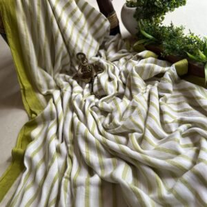 Stripped mul cotton saree